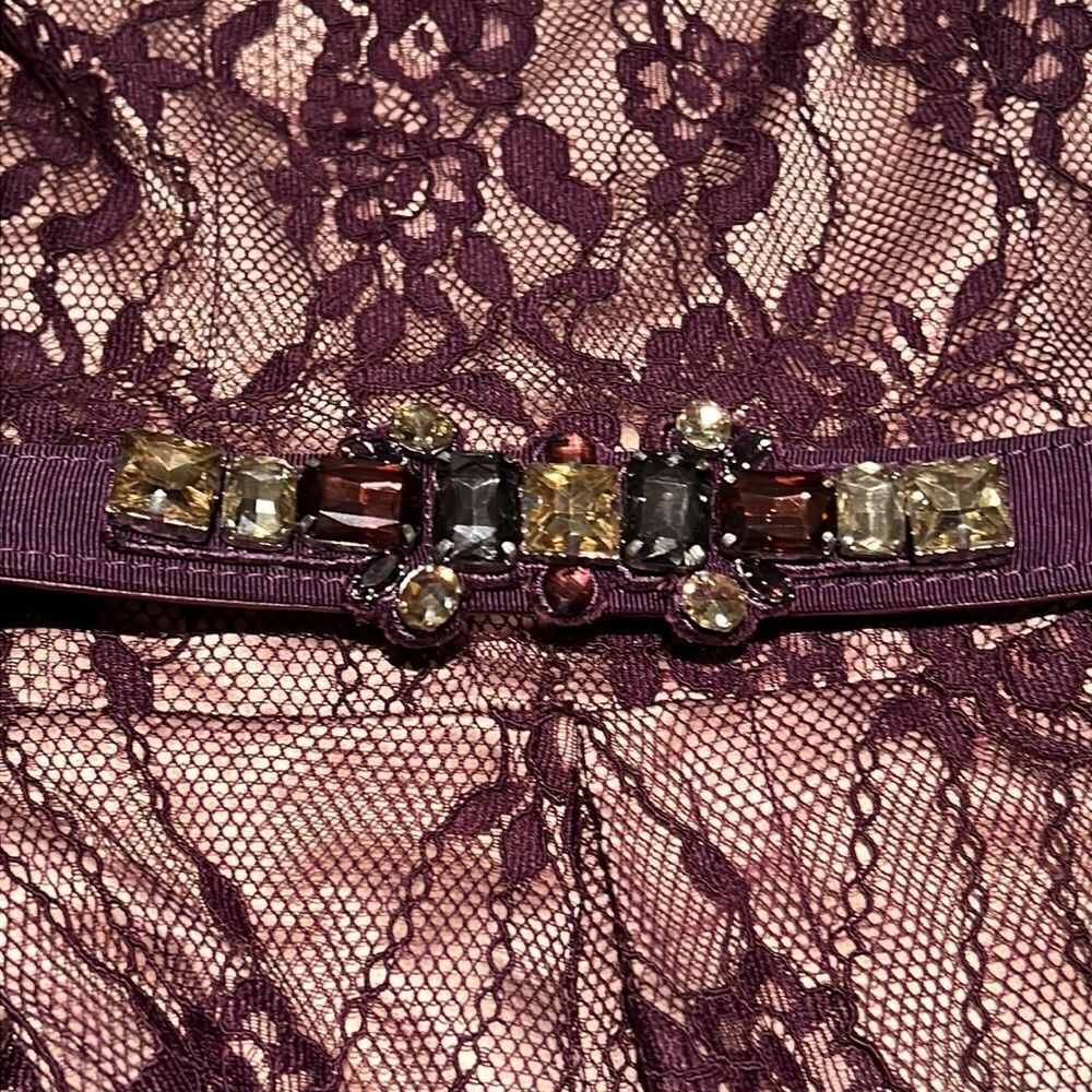 Eliza J. Lace Plum Cocktail Dress Size 6‎ D41 - Picture 10 of 13